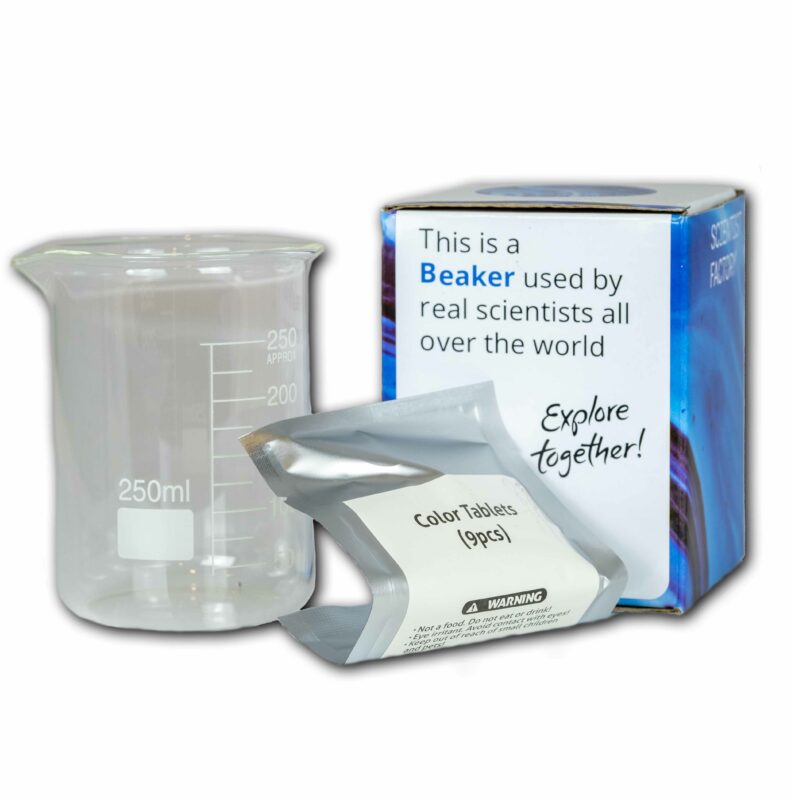 Begerglass 250 ml med fargetabletter